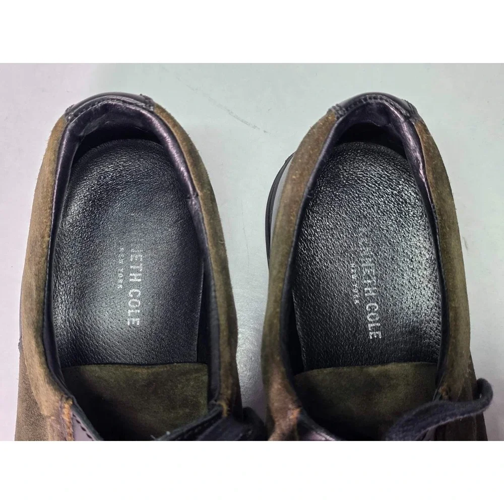 Kenneth Cole New York Men's Sneakers Size 11.5 Black Green Leather Suede Shoes‎